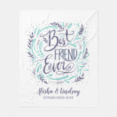 Chic Hand Letterde Beste Vriend ooit Gepersonalise Fleece Deken (Voorkant)