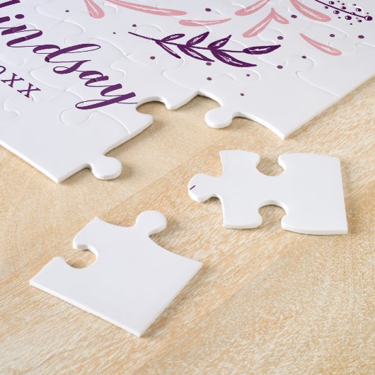 Chic Hand Letterde Beste Vriend ooit Gepersonalise Legpuzzel (Zijkant)