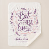 Chic Hand Letterde Beste Vriend ooit Gepersonalise Sherpa Deken (Voorkant)