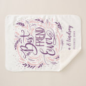 Chic Hand Letterde Beste Vriend ooit Gepersonalise Sherpa Deken (Voorkant (horizontaal))