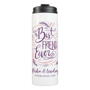 Chic Hand Letterde Beste Vriend ooit Gepersonalise Thermosbeker