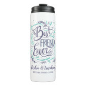 Chic Hand Letterde Beste Vriend ooit Gepersonalise Thermosbeker (Voorkant)