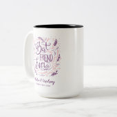 Chic Hand Letterde Beste Vriend ooit Gepersonalise Tweekleurige Koffiemok (Voorkant links)