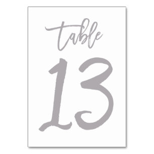 Chic Hand Letterde Silver van het Aantal van de Li Kaart