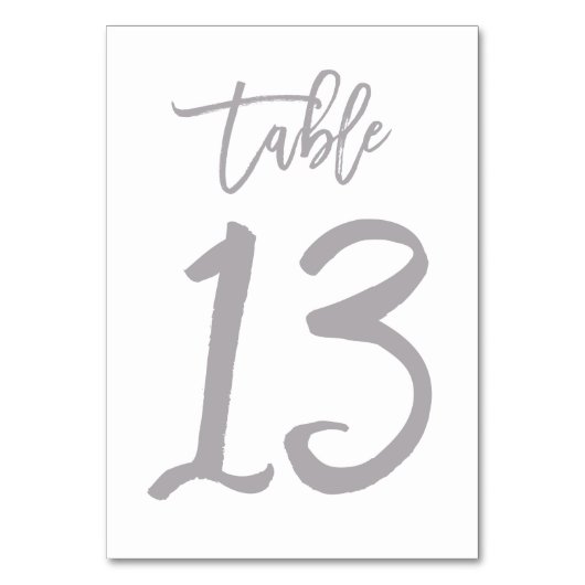 Chic Hand Letterde Silver van het Aantal van de Li Kaart (Voorkant)