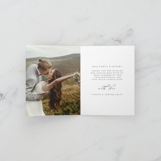 Chic Hand Lettered 2 Foto Weddenschap Hartelijk da Kaart (Binnen)