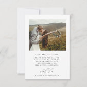 Chic Hand Lettered 2 Photo Wedding Bedankkaart (Achterkant)