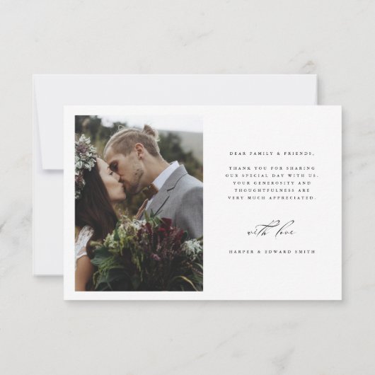 Chic Hand Lettered 4 Photo Wedding Bedankkaart (Achterkant)