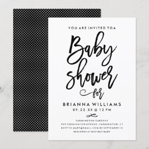 Chic Hand Lettered Baby shower Kaart