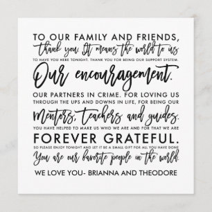 Chic Hand Lettered Bedankt Bericht