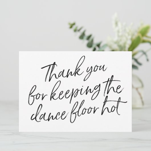 Chic Hand Lettered "Bedankt" DJ, muzikant, band Bedankkaart (Staand voorkant)