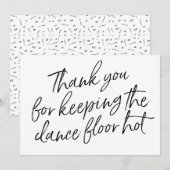 Chic Hand Lettered "Bedankt" DJ, muzikant, band Bedankkaart (Voorkant / Achterkant)