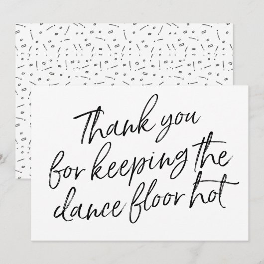 Chic Hand Lettered "Bedankt" DJ, muzikant, band Bedankkaart (Voorkant / Achterkant)