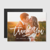 Chic Hand Lettered Bedankt Foto (Voorkant / Achterkant)