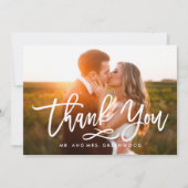 Chic Hand Lettered Bedankt Foto (Voorkant)