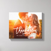 Chic Hand Lettered Bedankt Foto Canvas Afdruk (Voorkant)