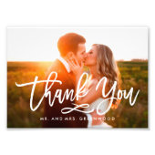 Chic Hand Lettered Bedankt Foto Foto Afdruk (Voorkant)