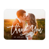Chic Hand Lettered Bedankt Foto Magneet (Horizontaal)