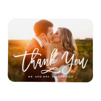 Chic Hand Lettered Bedankt Foto Magneet
