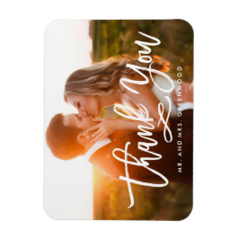 Chic Hand Lettered Bedankt Foto Magneet