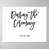 Chic Hand Lettered Ceremony Sign Poster (Voorkant)