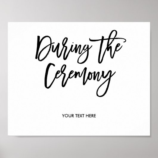 Chic Hand Lettered Ceremony Sign Poster (Voorkant)