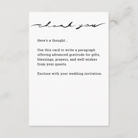 Chic Hand Lettered "Dank u" behuizing Kaart (Voorkant)