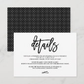 Chic Hand Lettered de Kaart van de Details van de  (Voorkant / Achterkant)