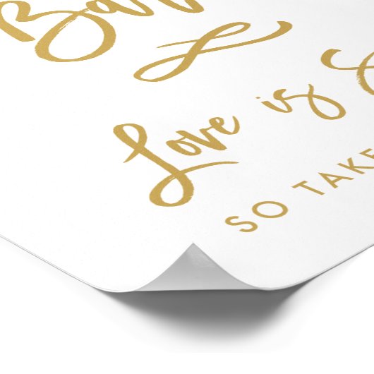 Chic Hand Lettered Gold Dessert Bar Poster (Hoek)