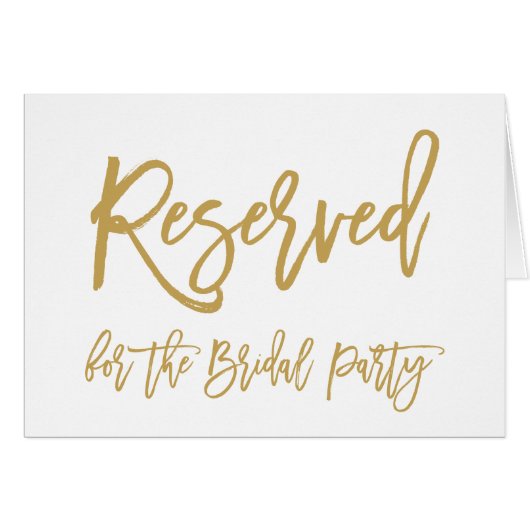 Chic Hand Lettered Gold gereserveerd voor Bridal P (Voorkant Horizontaal)