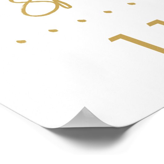 Chic Hand Lettered Gold Sparkler Sendoff Sign Poster (Hoek)