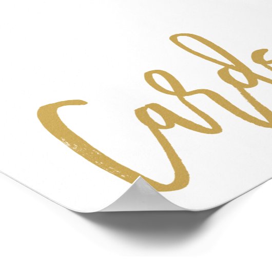 Chic Hand Lettered Gold Wedding Cards Poster (Hoek)