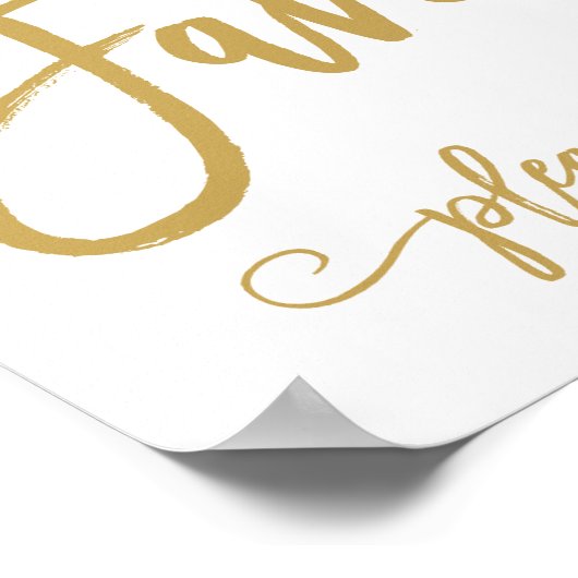 Chic Hand Lettered Gold Wedding Favors Sign Poster (Hoek)