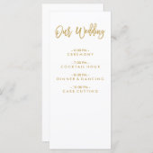 Chic Hand Lettered Gold Wedding programma Programmakaart (Voorkant / Achterkant)