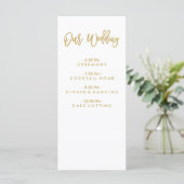 Chic Hand Lettered Gold Wedding programma Programmakaart (Staand voorkant)