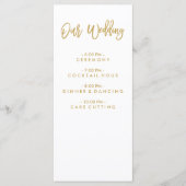 Chic Hand Lettered Gold Wedding programma Programmakaart (Voorkant)