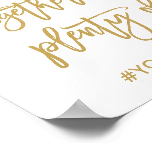 Chic Hand Lettered Gold Wedding Seating Sign Poster (Hoek)