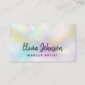 Chic Hand Lettered Holographic Opal Visitekaartje (Voorkant)