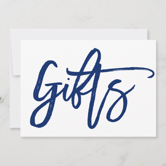 Chic Hand Lettered Huwelijkscadeaus Sign. (Voorkant)