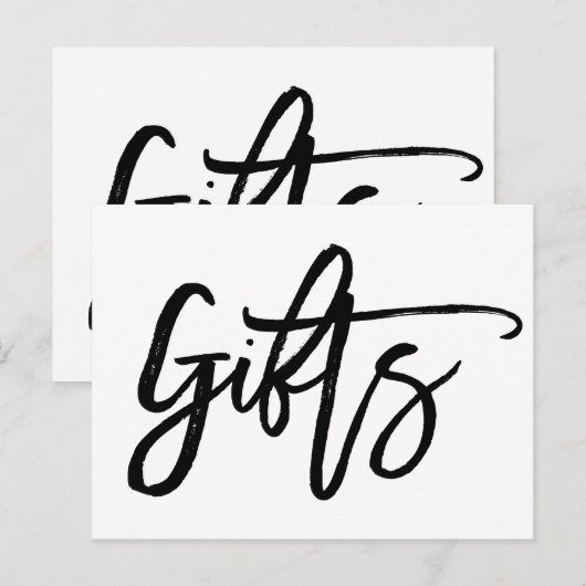 Chic Hand Lettered Huwelijkscadeaus Sign. Briefkaart (Voorkant / Achterkant)