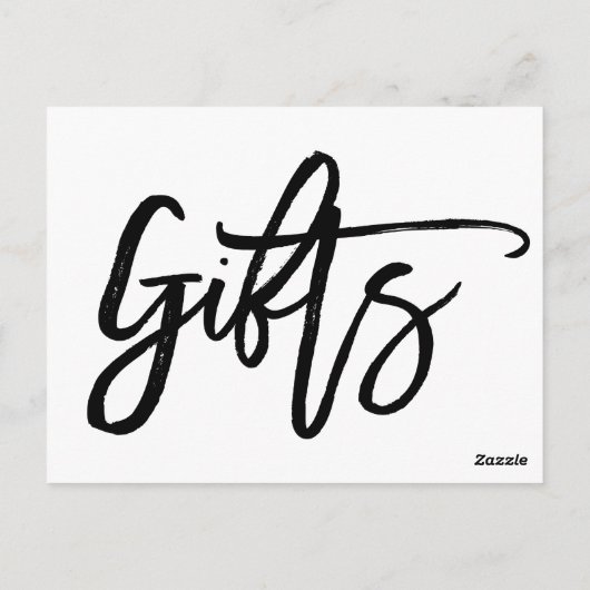Chic Hand Lettered Huwelijkscadeaus Sign. Briefkaart (Achterkant)