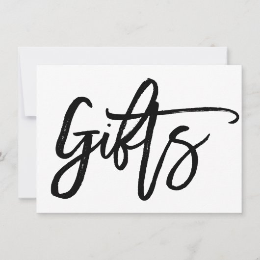 Chic Hand Lettered Huwelijkscadeaus Sign. Kaart (Voorkant)