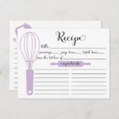 Chic Hand Lettered Lavender Whisk Recipcard Briefkaart (Voorkant / Achterkant)