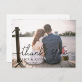 Chic Hand Lettered Photo Weddenschap Hartelijk dan Briefkaart (Voorkant / Achterkant)