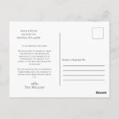 Chic Hand Lettered Photo Weddenschap Hartelijk dan Briefkaart (Achterkant)