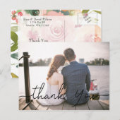 Chic Hand Lettered Photo Weddenschap Hartelijk dan Briefkaart (Voorkant / Achterkant)