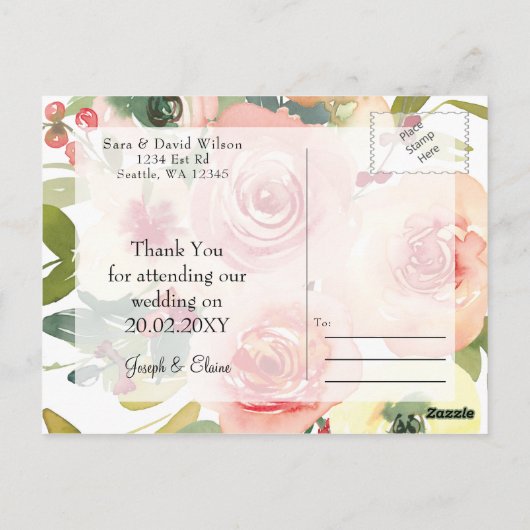 Chic Hand Lettered Photo Weddenschap Hartelijk dan Briefkaart (Achterkant)