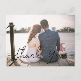 Chic Hand Lettered Photo Weddenschap Hartelijk dan Briefkaart