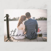Chic Hand Lettered Photo Weddenschap Hartelijk dan Briefkaart (Voorkant)