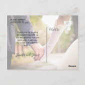 Chic Hand Lettered Photo Wedding Bedankt Briefkaart (Achterkant)